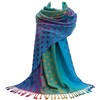GFM Silky Feel Scarf in Paisley Floral Pashmina Style, Npolkapash-tx-turquoise