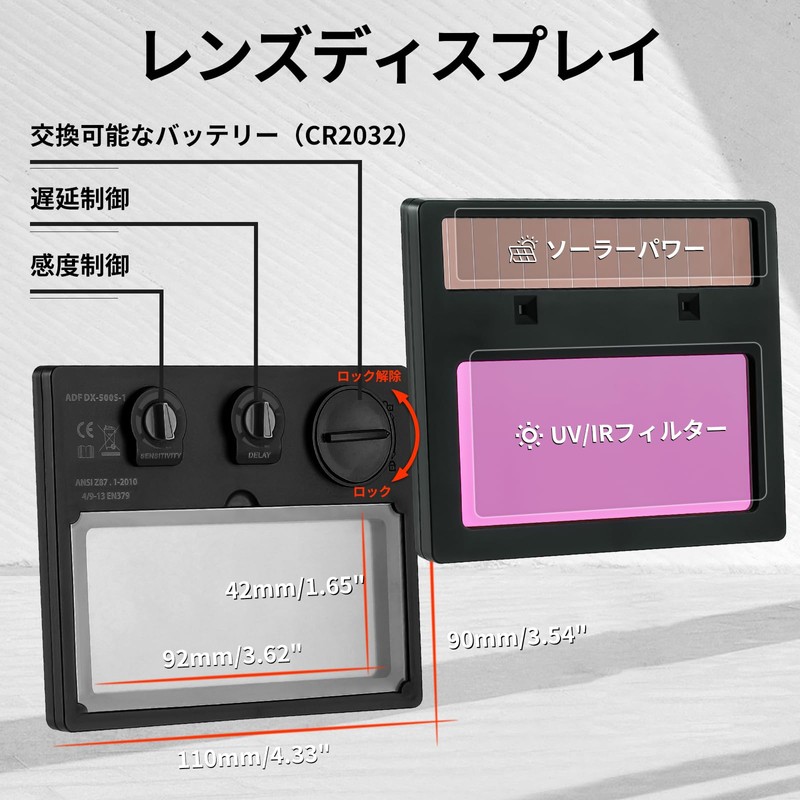 DEKO Automatic Light Shielding Welding Face LCD Welding Mask, Light