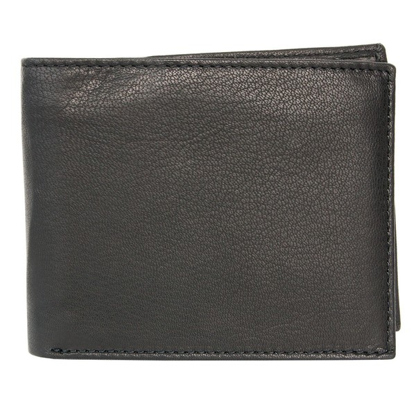 Black genuine leather wallet Designer Italiano without any logos or