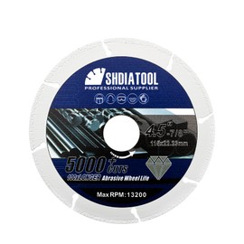 SHDIATOOL Diamond Cut-off Wheel 115mm,Metal Cutting Disc Abrasive Saw Blade 5000+ Cut for Steel Tube Iron Rebar Angle Steel Arbor 7/8-Inch on Angle Grinder