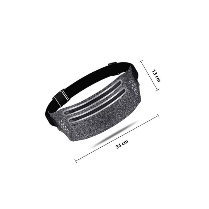 Riñonera Deportiva Fina Doble Cremallera y Orificio