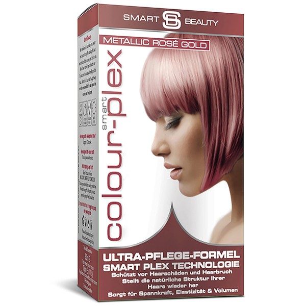Smart Beauty Metallic Rose Gold Demi Permanent Hair Colour with Added Plex Anti Hair Breakage Technology that Protects, Strengthens and Rebuilds Hair Structure, Demi Permanent Hair Colour