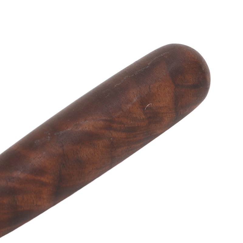 Leather Round Head Knife Walnut Wooden Handle Large Double Sided