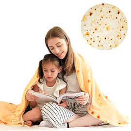 shallyong Burrito Blanket, Blankets for Sofa, Flannel, Burritos Blanket, 150 cm, Creative Pizza Blanket, Winter and Autumn Blanket, Funny Gift for Family or Children, Office Nap, Travel