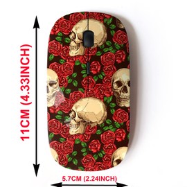 CJCBROES - mouse inalámbrico 2.4G con bonito diseño de patrón para todos los portátiles y computadoras de computadora con nano receptor, color gótico de mano