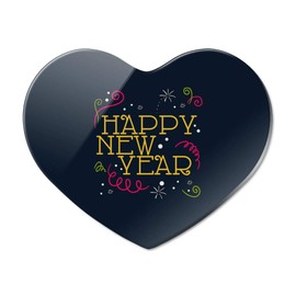 Happy New Year Heart Acrylic Fridge Refrigerator Magnet