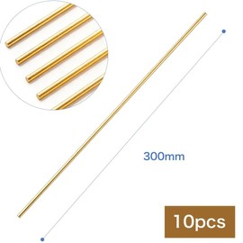 winva Brass Round Rods, C2700 Brass Solid Rods, Metal Shaft, DIY Craft, Model Making, Airplane, Helicopter, Car, Easy to Work Brass Rods, Set of 10 (2mm Diameter x 300mm Length)