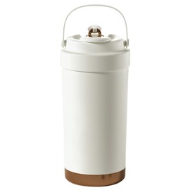 MRG Tumbler with Straw, Ceramic 3-Way, 16.9 fl oz (500 ml), Vacuum Insulated, Telescopic Straw, Coffee, Carry, Water Bottle, No Spills, Leak, Direct Drinking, Hot or Cold Retention, Stylish (White