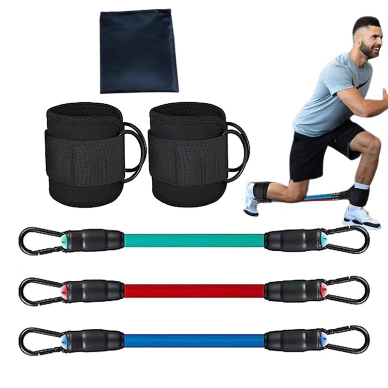 Ankle Resistance Bands with Cuffs - Ankle Band Cuff Set