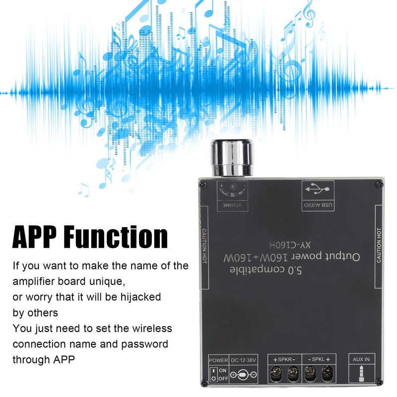 XY C160H Bluetooth Amplifier Board 2.0 Channel Stereo TDA7498E Chip