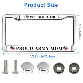 Proud Army Mom License Plate Frame Custom US Army USA Flag Scratch-Resistant License Plate Frame US Army Veteran License Plate Frame for Veterans