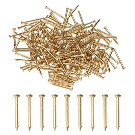 200-Pack Small Tiny Nails, 2mm x 25mm Brass Precision MIni Nails Hardware Round Head for Wooden/DIY Crafts Decorative/Household Accessories/Picture Hanging