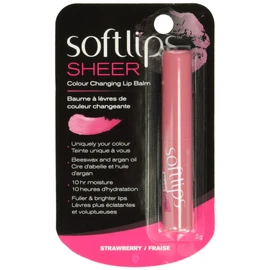 Softlips Sheer Colour Changing Lip Balm Strawberry, Argan Oil and Beeswax, 2g