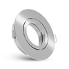 Recessed Spotlight Frame, Round, Pivoting, Stainless Steel and White