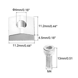 MECCANIXITY Guitar Locking Nut Clamp and Screws Metal Guitar String Block Nut Fittings Silver for Tremolo Bridge 3pcs
