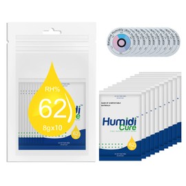 RH62% Humidity Packs, 2-Way Humidity Control Packs for Herbs, 10 Packs Humidity Packets with RH Indicator Card, Size 8 Gram