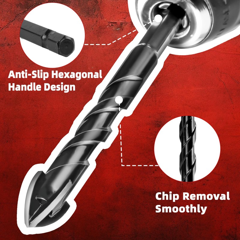 ZKH 10 PCS Masonry Drill Bit Set, Cement drill bits