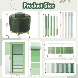 sportsvoutdoors Green Desk Accessories, Sage Green Supplies, Office Stationery Set, Dark Green Pen Pencil Holder for Desk,Gifts for Office Clerks