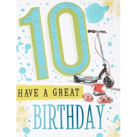 Traditional Juvenile Birthday Card Age 10 M - 8 x 6 inches - Piccadilly Greetings