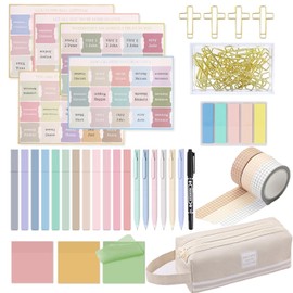 LOUIS FELT Bible Study Kit-Bible Journaling Kit-Bible Study Supplies And Bible Journaling Supplies with Bible Tabs,Highlighters,Gel Pens,Tapes,Sticky Notes,Paper Clips,Pencil Pouch Christmas Gift.