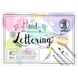 Ursus 24956499 Hand Lettering Paper, Pastel Mix, DIN A6, 130 + 300 g/m², 20 Sheets of Coloured Drawing Paper, 20 Sheets Photo Card in 5 Colours, for Creative Design