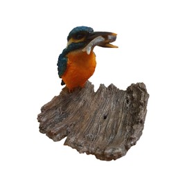 Vivid Arts Kingfisher on Driftwood Home or Garden Decoration (BG-KF08-F)