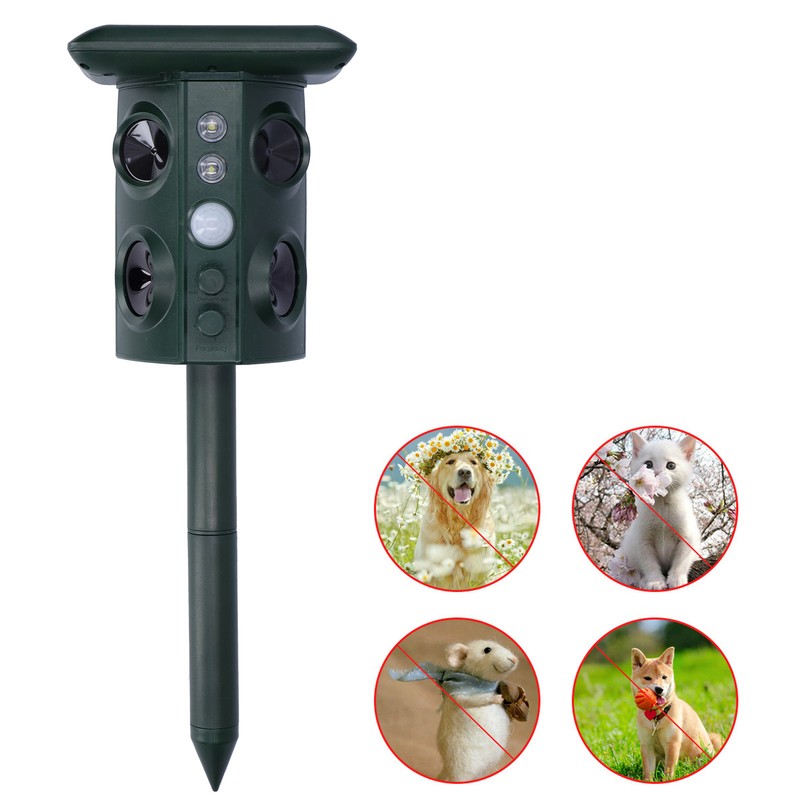Outdoor Animal Repeller Solar Ultrasonic Power Repellent Pest Cat Dog