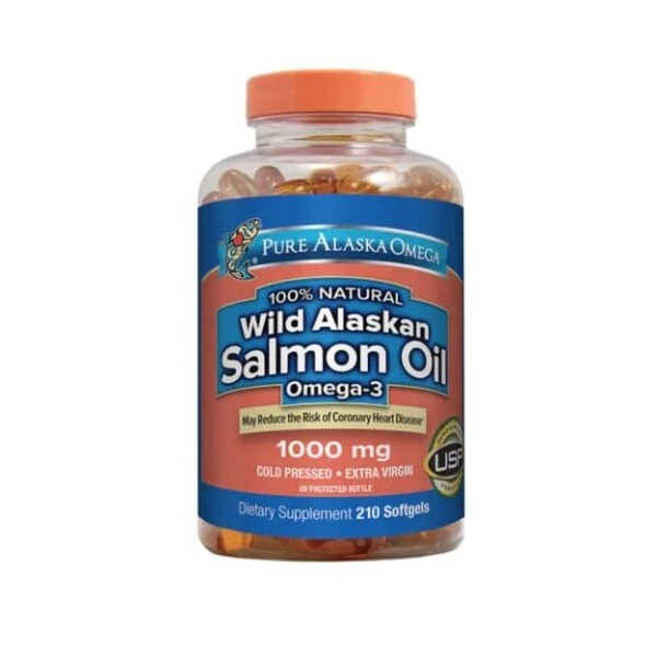 Pure Alaska Omega-3 Wild Alaskan Salmon Oil 1000mg 210 Softgels