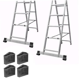 OSALADI Anti-Slip Foot Pads for Folding Ladders Rubber Ladder Feet Pads 3.74X2.48X2.56 Inches Non-Skid Ladder Bumpers and Protective Covers for Home and Building Use
