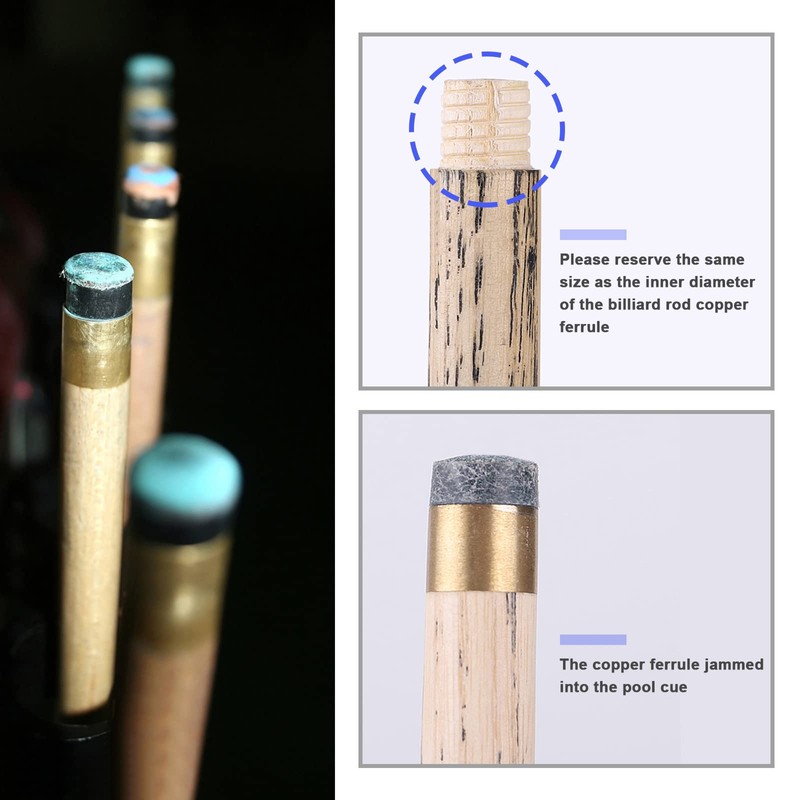 Micro Traders 10PCS Threaded Snooker Pool Cue Ferrules for Stick