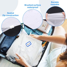 Pack of 30 Reusable Storage Bags Zip Bags Large 40 x 30 cm Bag Waterproof Ziplock Bags Clothes Bag for Travel Used for Clothes, Cosmetics and Travel Storage