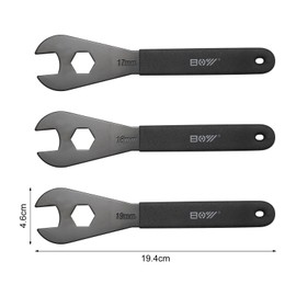 TNSLAND Set of 3 Cone Spanner 17 mm 18 mm 19 mm Cone Wrench Set Bicycle Cone Wrench Set Tool Made of Carbon Steel Repair Tool for Bicycle