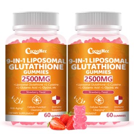 2 Packs 2500MG Liposome Glutathione Gummies, Composite L-Cysteine, Collocation Milk Thistle, Increas 98% Absorption Rate, Antioxidant Anti-Aginga