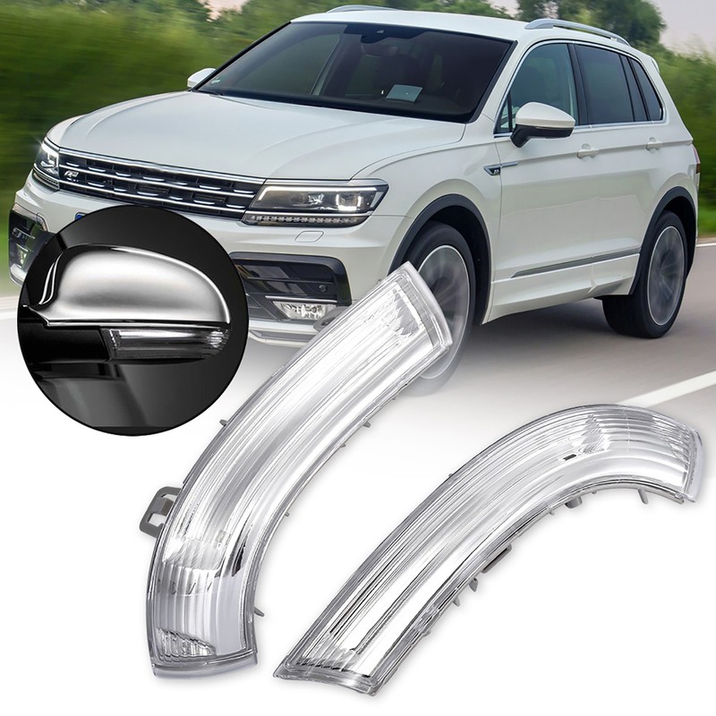 Pair of Wing Mirror Indicator Turn Signal Light Lens LED