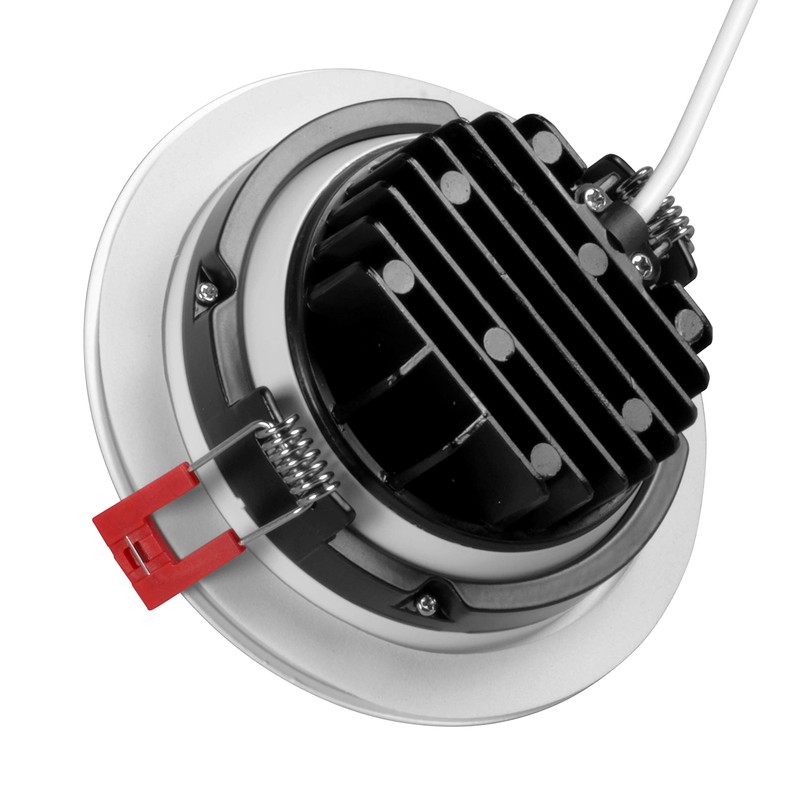 NICOR Lighting 4 inch LED Gimbal Recessed Downlight in White,