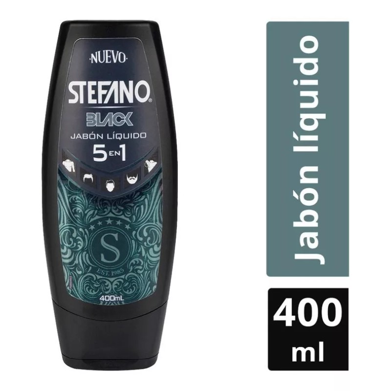 Stefano Jabón Líquido Corporal Stefano 5 En 1 Black 400ml
