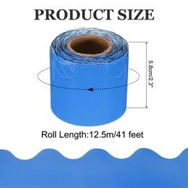 PATIKIL Bulletin Board Border, 41 Feet Poster Chalkboard Cork Decoration Trim Scalloped Borders Wall Decor for Classroom Office Locker, Blue