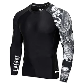 LAFROI Men's Long Sleeve UPF 50+ Baselayer Skins Performance Fit Compression Rash Guard-CLYYB (Asym Dragon,MD)