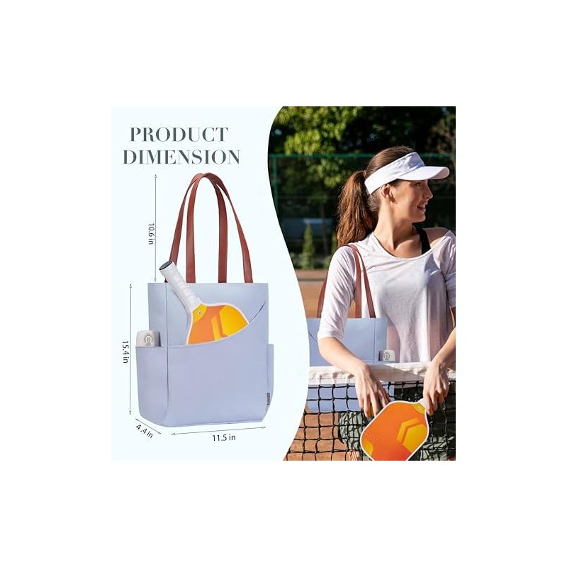 Pickleball Sling Bag Organizer with Paddle and Ball Compartments, Fence