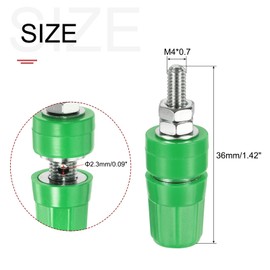 MECCANIXITY Terminal Binding Post Amplifier Terminal Connector Banana Plug Jack Speaker Green 4 Pack
