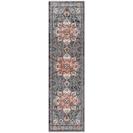 Well Woven Lycie Multi Black & Pink Vintage Oriental Distressed Medallion Pattern Boho (2'7" x 9'10") Runner Rug