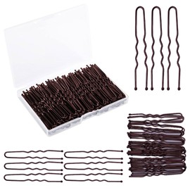 200 Pcs Brown U Shaped Hair Pins for Buns, U Pins Hair for Women, Clips for Hairs Bobby Pin, Ballet Hairs Pin, Buns Grips, U Bobby for Thick Hairs, Curby Grip