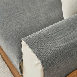 NUODWELL Herringbone Chenille Sofa Cover 1/2/3/4 Seater, Furniture Protector Couch Cover Universal Non-Slip L Shape Couch Cover Quilted Corner Slipcovers for Living Room (Dark Grey, 70 * 70cm)