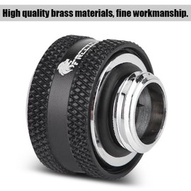 Compression Fittings, Water Cooling Compression Fitting for Rigid Acrylic Tube OD 14mm Cpu Water Cooling Kit(black)