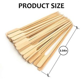 200 Pcs Cocktail Sticks - Bamboo Sticks (9 cm) Natural Bamboo Paddle Knotted Skewers Bamboo Toothpicks Food Sticks Tooth Picks for Drinks, Charcuterie, Cocktail Garnish Accessories, Party Supplies