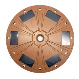 Gama Sonic 15" Illuminated Plant Stand for Outdoor, Solar Power, Brown Base for Exterior Potted Plants, Entryway, Pathway, Landscape Planter Lighting (78i50465)