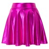 KAVUNEST Girls Metallic Skater Skirts Shiny Pleated Flared Mini Tutu