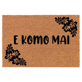 Welcome Doormat Coco Coir Door Mat Gift E Komo Mai Hawaiian Hawaii (30" x 18")