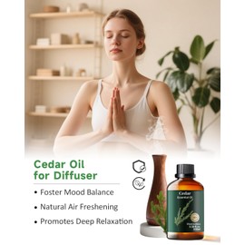 Mumianhua Cedarwood Essential Oil Pure, Mumianhua Natural Cedarwood Oil for Hair, Skin, Diffuser, Aromatherapy, Hair, Aromatherapy, Soap Making, 3.38 Fl Oz