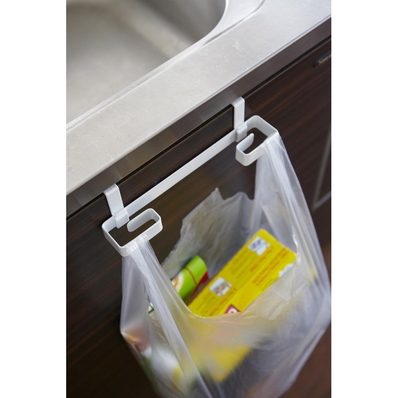 山崎実業 レジ袋&タオルハンガー プレート ホワイト 7918